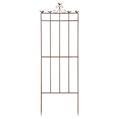 Obelisk 21" X 0.9" X63" Bird Trellis Metal - Brown - Esschert Design