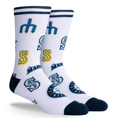 MLB Seattle Mariners Mixed Up Crew Socks - L