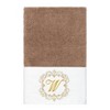 Linum Home Textiles 100% Turkish Cotton MONICA Gold Thread 2PC Embellished Hand Towel Set - 2 of 3