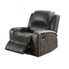 Royal Hampton Manual Recliner Chair, Smoke Gray Faux Leather, Solid Wood - 2 of 4