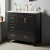 Mshliw 36" Freestanding Bathroom Vanity with Sink, 2 Soft-Closing Doors & 4 Drawers, Resin Top, Gold Metal Handles, MDF Cabinet - 3 of 4