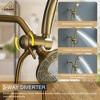 CASAINC 5 inches Wall Mounted Dual Head Shower System with Tub Spout, Brushed Gold - 4 of 4