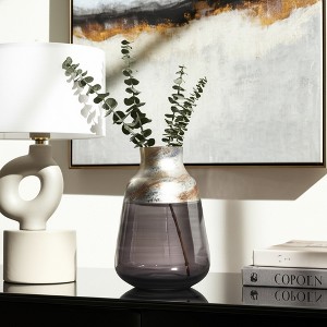 Modern Glam Glass Vase - Handcrafted Decorative Glass Flower Vase for Home, Office, Bedroom & Living Room - Elegant Finish - 1 of 4