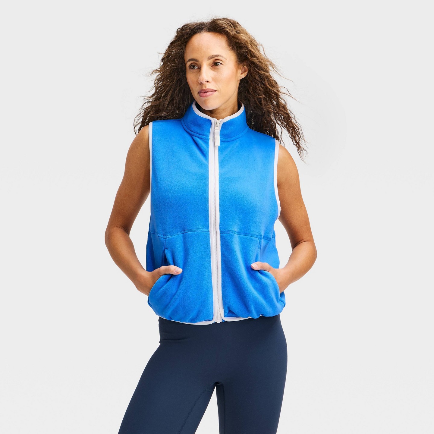 Женский жилет All In Motion Microfleece Full Zip Vest, цвет: Синий — фото 1