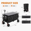 Heavy Duty Folding Wagon Cart - 440lb Capacity Collapsible Utility Cart with Table Top, 360° Wheels & Brakes (600D Oxford Fabric) - 2 of 4