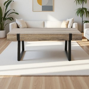 43.25" Faux Wood & Metal Industrial Coffee Table - 1 of 4