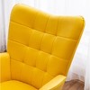 Sapphtopaz 1pc Accent Chair Silky Velvet Tufted Lounge Chair with Ottoman Living Room Chair Comfy Chair for Living Room Bedroom Studio - 2 of 4