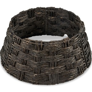 Best Choice Products 24in Basket Woven Hyacinth Christmas Tree Collar, Skirt Accessory w/ Cord Cut-Out - 1 of 4