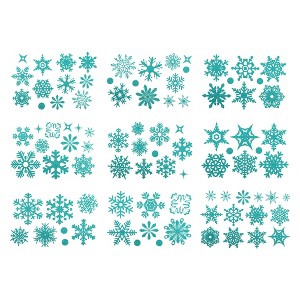 Unique Bargains Christmas Decorations Snowflakes Static Stickers for Windows Home Christmas Party 9Pcs - 1 of 4