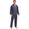 INSPIRE CHIC Men's 2 Pieces Button Down Printing Sleepshirt Casual Pattern Pajamas Set - 2 of 4
