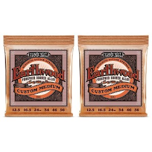 Ernie Ball 2143 Earthwood Phosphor Bronze Custom Medium Acoustic Strings 2-Pack - 1 of 3