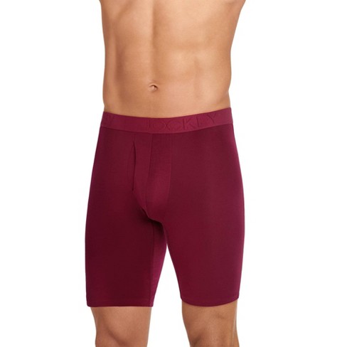 Jockey Men's Active Ultra Soft Modal 9 Long Leg Boxer Brief - S Aged  Indigo/chevron Ikat/burgundy Blush : Target