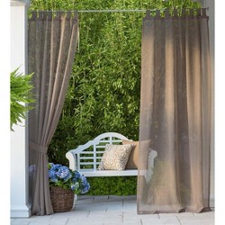 Plow & Hearth Outdoor Woven Grasscloth Single Curtain Panel w/Tab Top 54'' x 84" 