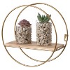 Fabulaxe Modern Decorative Round Accent Floating Shelf Circle Decor Display Wall Mounted Rack with Metal Frame and Pine Wood Shelf - image 4 of 4