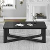 MAYEERTY Mid-Century Modern Wooden Coffee Table, Black - 2 of 4