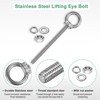 Unique Bargains Stainless Steel Durable Rust-Resistant Eyebolts with Nuts Washers Male Screw for Fastening 10 Pcs - 2 of 4