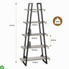 Industrial Chic 5-Tier Ladder Shelf - Narrow Corner Storage Bookcase for Living Room & Bedroom Light Gray/Dark Gray - 3 of 4