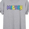 Women's - Disney - Mickey Multicolor Hand Peace Sign Oversized Graphic T-Shirt - 2 of 4