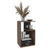 Vynxaria Modern 3-Tier Open Shelf Side Table, Dark Brown & Black Finish, 15.7"W x 18"D x 25"H - 2 of 4