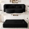 Convertible Floor Sofa Bed with 2 Pillows, Folding Foam Sleeper Couch, No-Assembly Modern Sofa for Living Room or Guest Room-Tanpinhause - 3 of 4