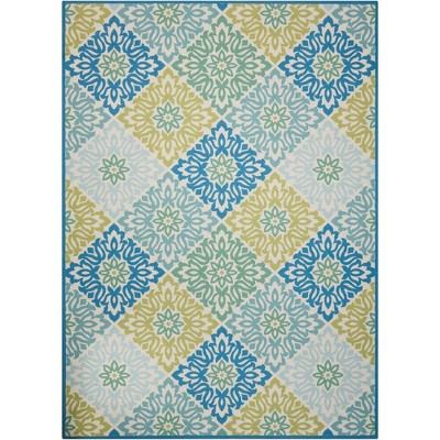 Waverly Sun & Shade "Sweet Things" Blue Indoor/Outdoor Area Rug by Nourison