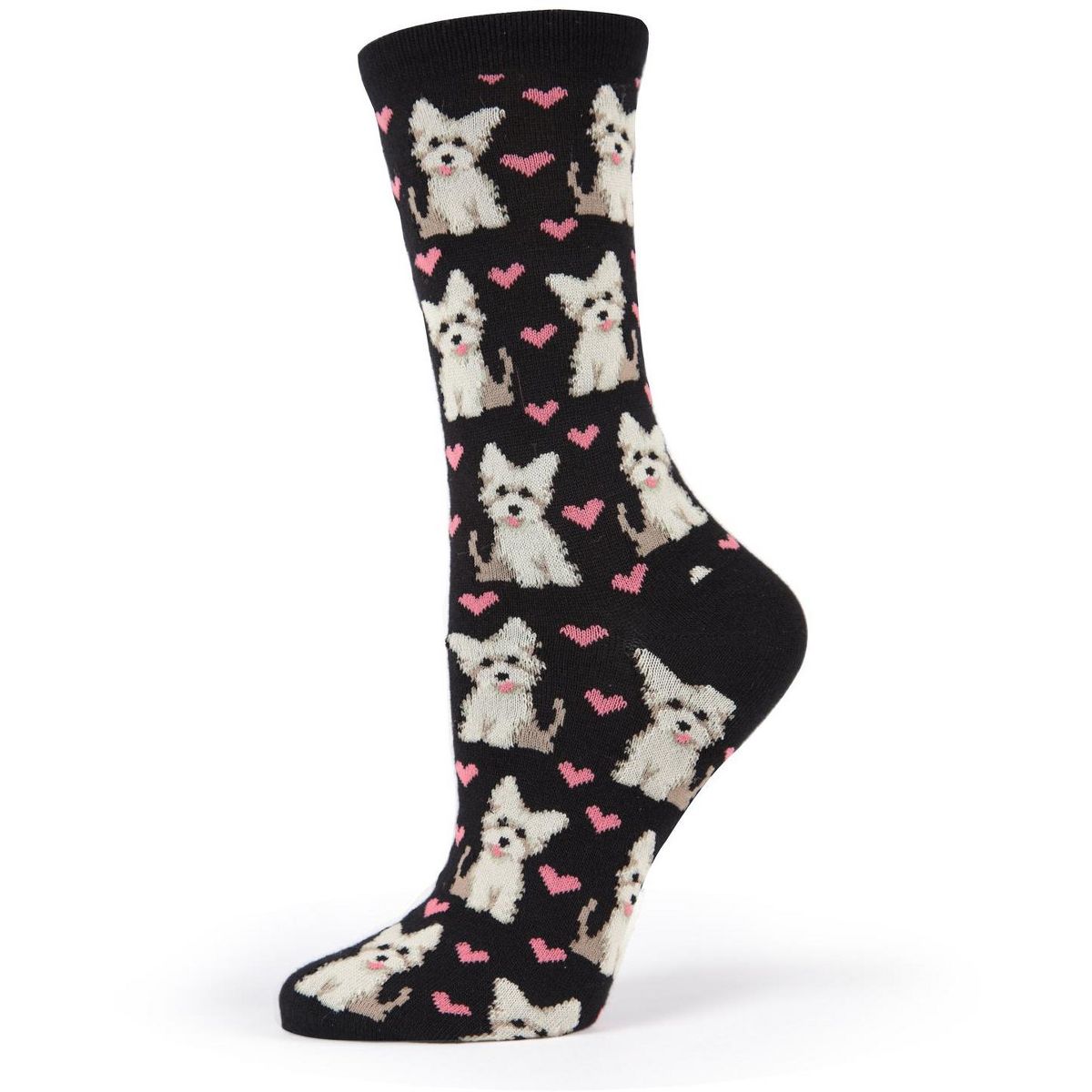 Memoi Puppy Love Bamboo Blend Crew Socks - thumbnail 2