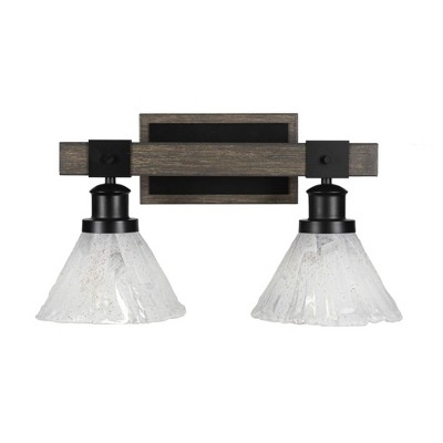 Toltec Lighting Tacoma 2 - Light Vanity in  Black/Painted Wood with 7" Italian Ice Shade