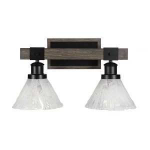 Toltec Lighting Tacoma 2 - Light Vanity in  Black/Painted Wood with 7" Italian Ice Shade - 1 of 1