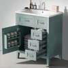 30" Bathroom Vanity with Ceramic Sink, Freestanding Cabinet with 1 Door & 3 Drawers, Solid Wood & MDF Construction - 4 of 4