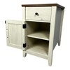 FONTOI End Table Farmhouse Style Side Table for Living Room and Bedroom with Drawer and Barn Door Cabinet, Black White, 15.5"*15.5"*16.75" - 3 of 4
