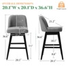 AMERLIFE Counter Bar Stools Set of 2, Grey Boucle Upholstered, Swivel with Back, 26" Seat - 2 of 4