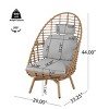 Outdoor PE Rattan Swivel Lounge Chair,High Back Patio Lounge Chair with Cushion and UV Resistant Frame,Egg Chair for Garden Sunroom-Cuddlewood - 4 of 4