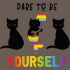 Adult Design By Humans Dare To Be Yourself Pride Cat Mermaid By Avocato Racerback Tank Top - 2 of 2