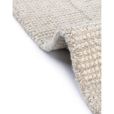 Ivory Oval Hand-Knotted Wool Indoor Rug 6' x 9'