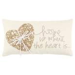 11"x21" Heart Lumbar Throw Pillow Beige - Rizzy Home
