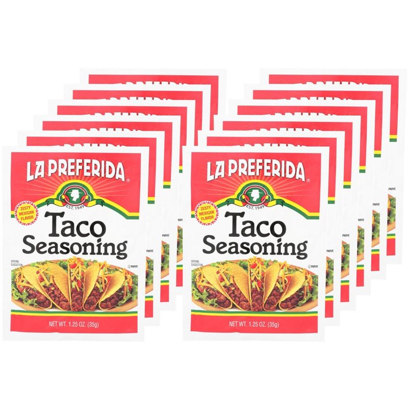 La Preferida Taco Seasoning - Case of 12/1.25 oz, 1 of 8