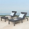GDFStudio Venice Outdoor Wicker Armless Adjustable Chaise Lounges with Cushion (Set of 2) - 2 of 4