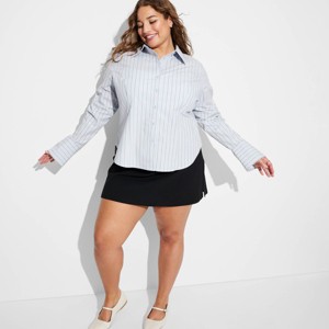 Women's Slim Fit Long Sleeve Button-Down Suiting Shirt - Wild Fable™ - 1 of 3