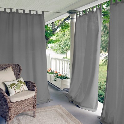 Matine Solid Tab Top Indoor/Outdoor Window Curtain for Patio, Pergola, Porch, Cabana, Deck, Lanai - Elrene Home Fashions