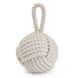 Okuna Outpost Decorative Weighted Door Stop with Handle, Nautical Knot Rope for Floor, 3.5 lbs, 6 x 12.5 In