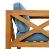 NAYSAYE Patio Chaise Lounges Outdoor Acacia Wood Armchair Set with Cushions for Garden Patio Deck, Blue and Teak, 28.7"*27.9"*24" - 3 of 4