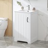 Gulches 20 in 18 in Undermount Rectangular Bathroom Sink in White MDF Ceramic with Soft Close Door 2 Tier Storage Rack Adjustable Shelf - 2 of 4