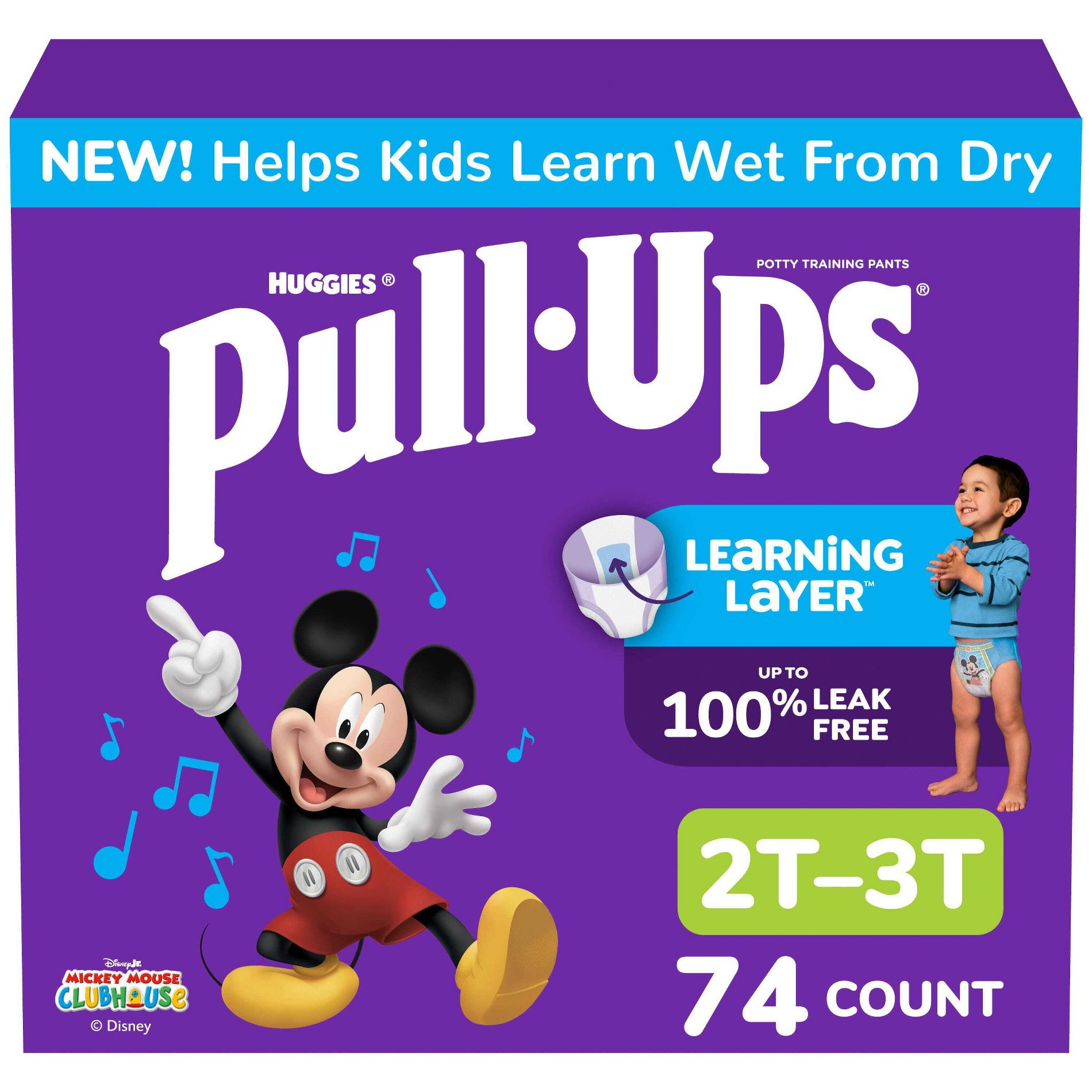 Pull-Ups Boys' Potty Training Pants - 2T-3T - 74ct: Easy-Open Sides, Absorbent Layers, Disposable, Wood Fluff Pulp