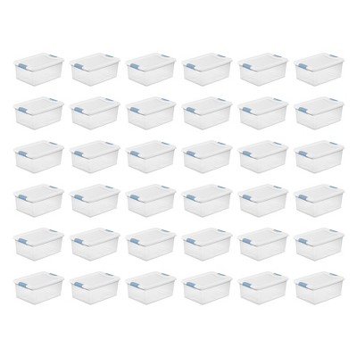 Sterilite Clear Plastic Stackable Storage Container Bin Box Tote with White Latching Lid Organizing Solution for Home & Classroom