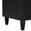 PAGED Wood Nightstand, Minimalist Sofa Side Table with Rubber Legs, Simple Bedside Cabinet with 3 Drawers and Metal Handle for Bedroom - 4 of 4