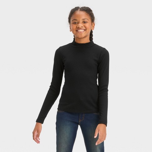 Girls' Long Sleeve Knit Corset Top - Art Class™ White S : Target