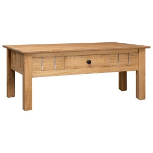 vidaXL Coffee Table 39.4 in.x23.6 in.x17.7 in. Solid Pine Wood Panama Range - 1 of 4