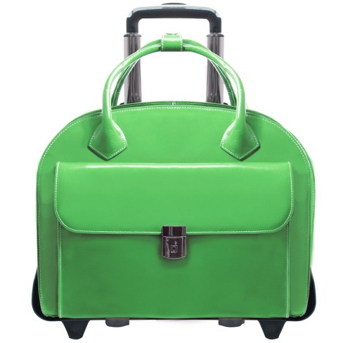 McKlein Glen Ellyn 1  Leather Patented Detachable - Wheeled Ladies' Laptop Briefcase (Green) - image 1 of 4