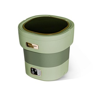 12L Portable Washing Machine, Foldable Mini Washer with with 4 Modes and Spin Basket Deep Cleaning Green - 1 of 4