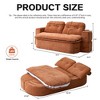 Modern Corduroy Convertible Foam-Filled Sleeper Sofa with 2 Pillows and Unfolds into Quilt - 2 of 4